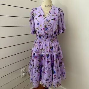 Taylor Purple Floral Whimsical Dress Sz 8